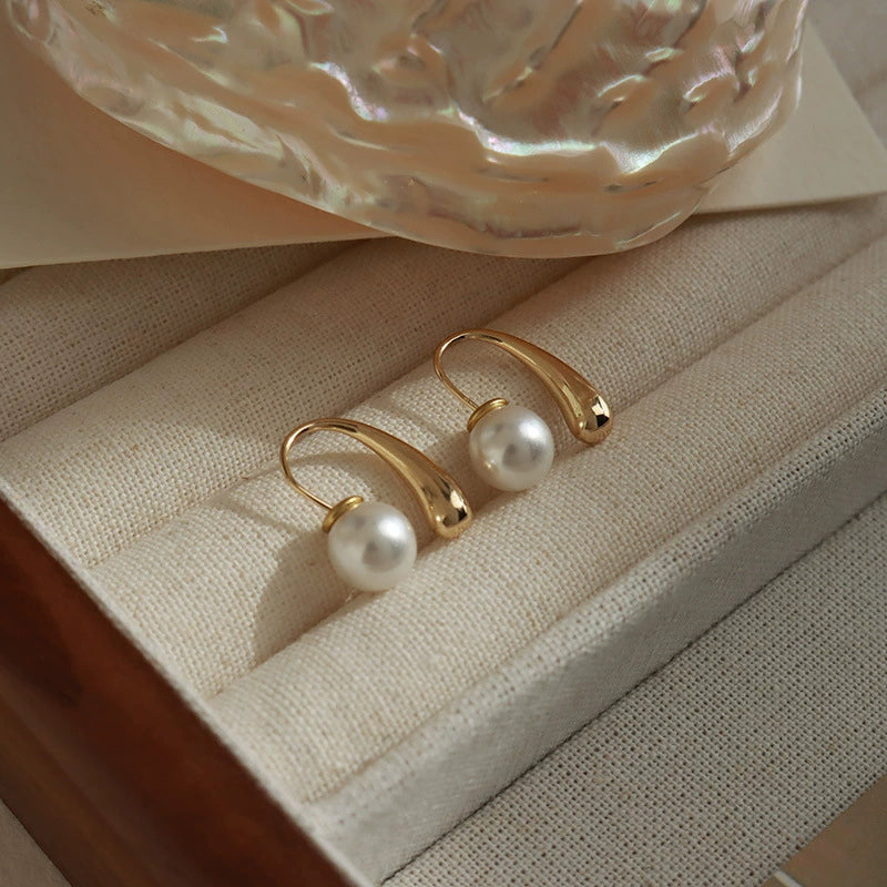 Just Lil Things Elegant Teardrop Pearl Hook Earrings jlt13300