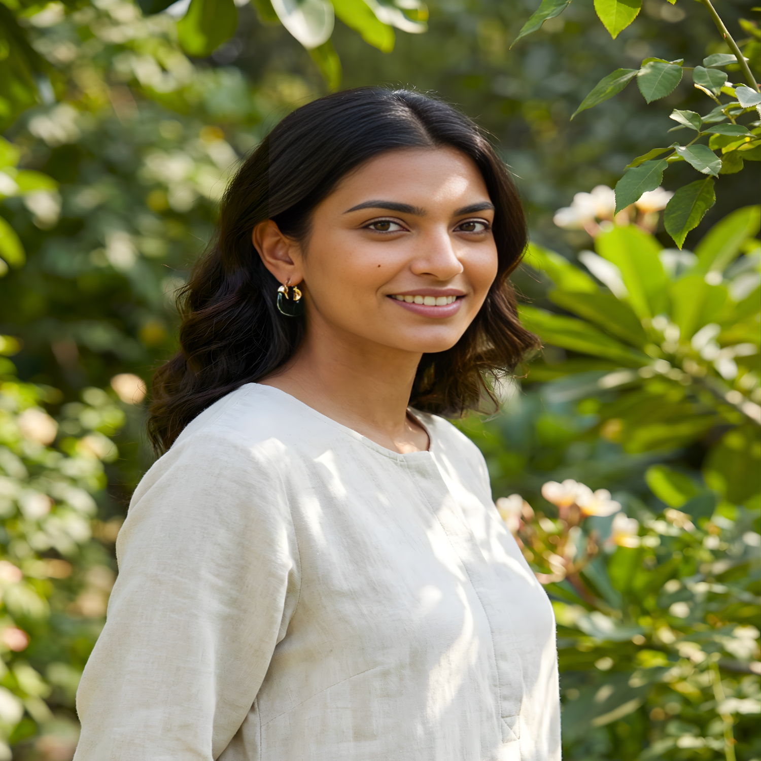 U Shaped Green Hoop Earrings JLT11344