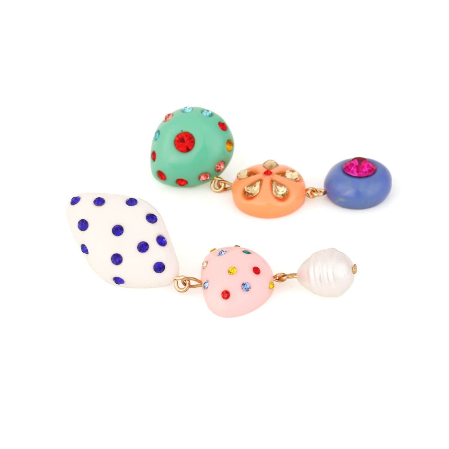 Just Lil Things Whimsical Candy Pop Drop Earrings – Colorful Polka jlt13316