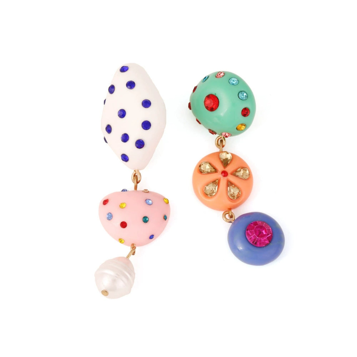 Just Lil Things Whimsical Candy Pop Drop Earrings – Colorful Polka jlt13316