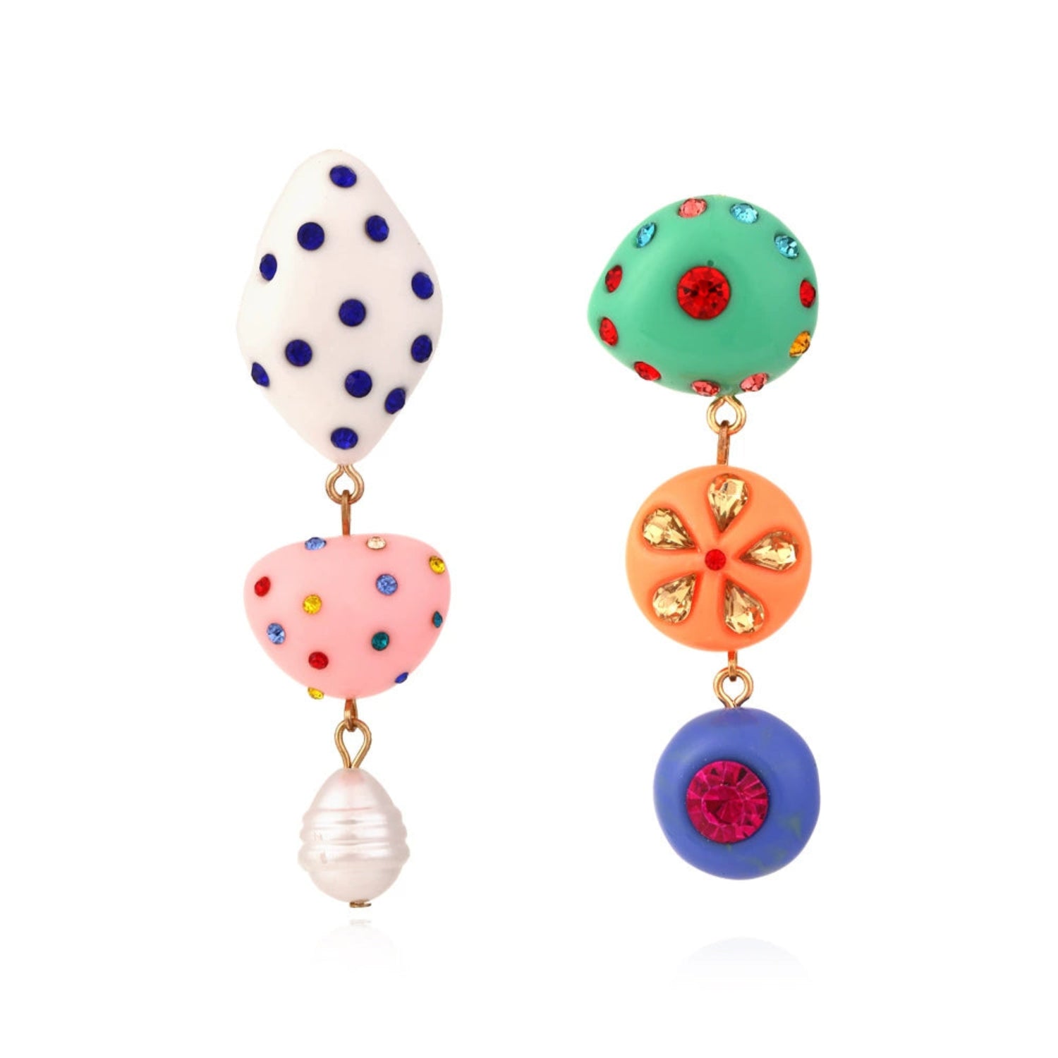 Just Lil Things Whimsical Candy Pop Drop Earrings – Colorful Polka jlt13316