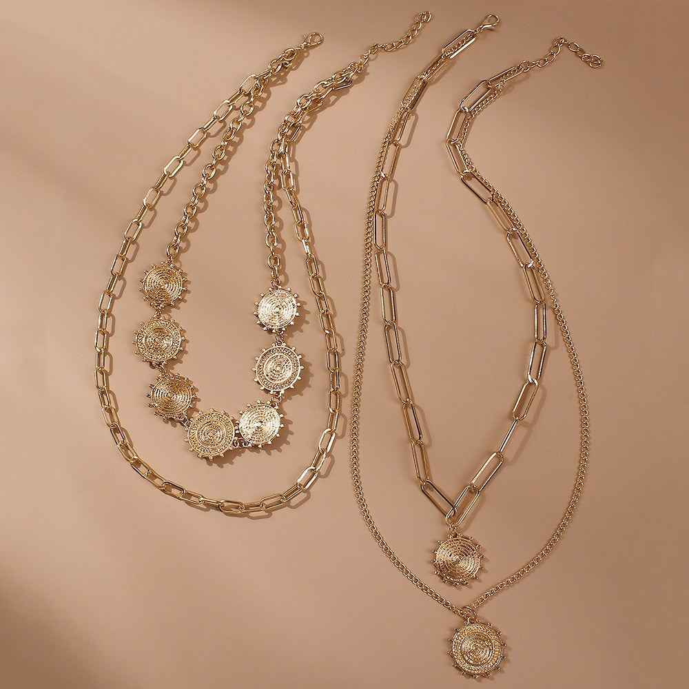 Just Lil Things- Multi-Layered Gear-like Chain Necklace jltn0728