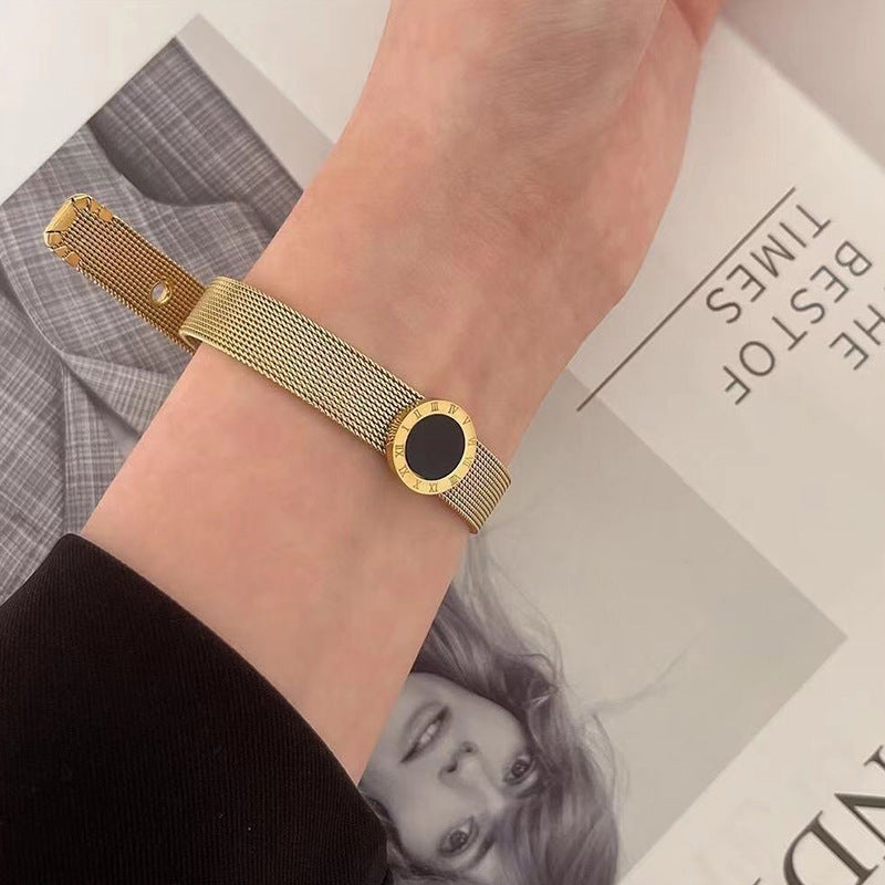 just-lil-things-artificial-Roman Charm Gold finish Mesh Bracelets - jltb0270