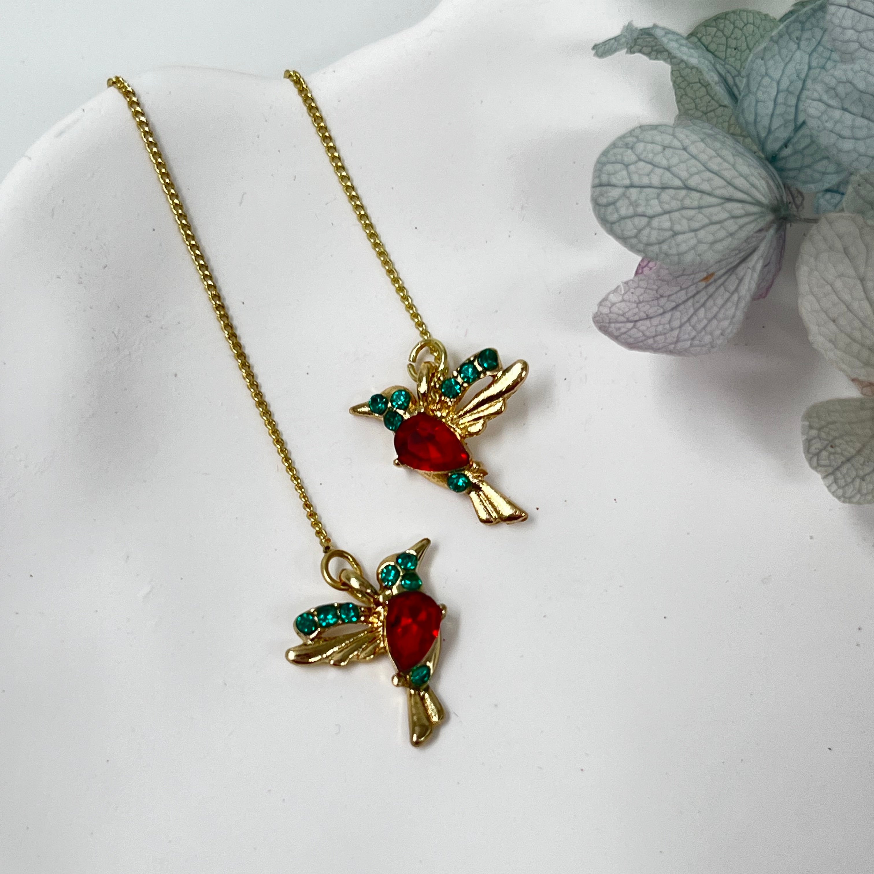 Hummingbird Crystal Dangle Earrings jlt11675