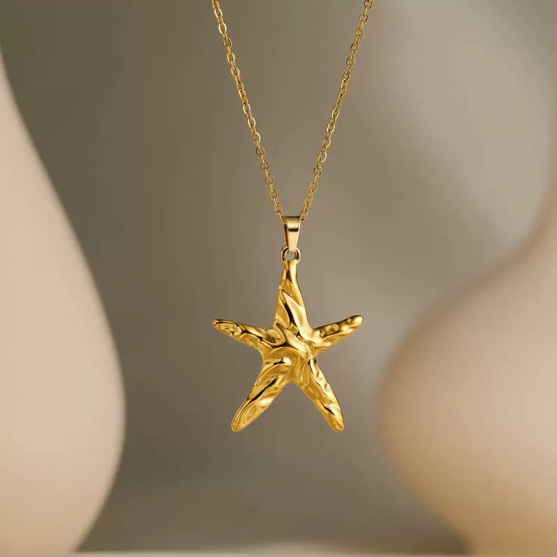 Gold Starfish Link Necklace JLTN1799