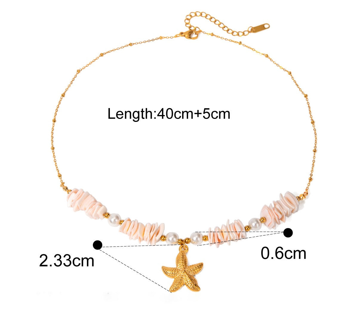 Star Fish Drop Pendent White Stone Gold Necklace JLTN1287