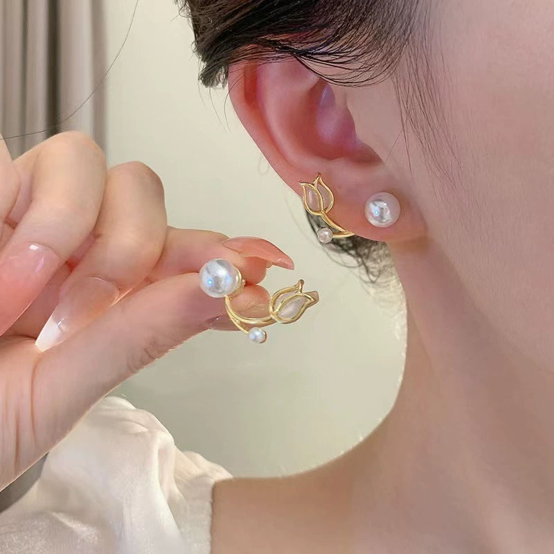 Just lil things Bud Pearl Alloy Pin Earrings JLT12589