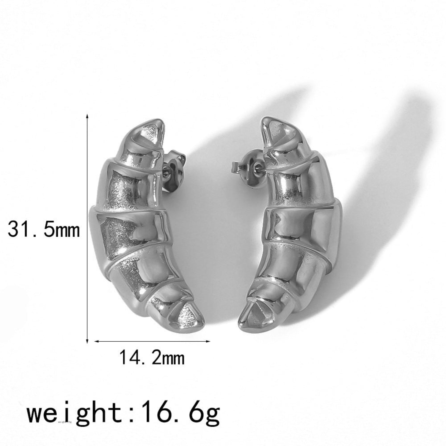 Just Lil Things Sterling Caterpillar Silver Pin Earrings JLT12643