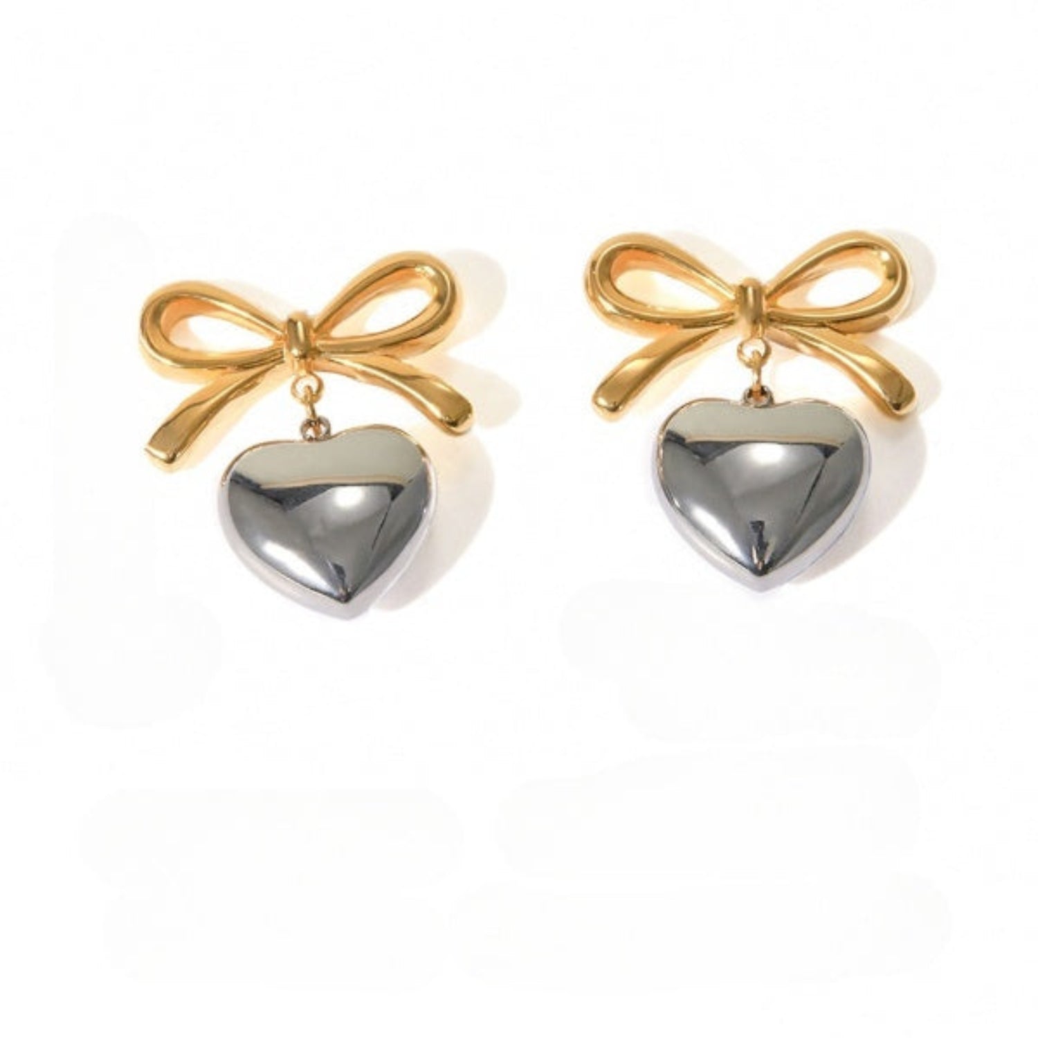 Just Lil Thing Dual Tone Huggie Earrings JLT12650