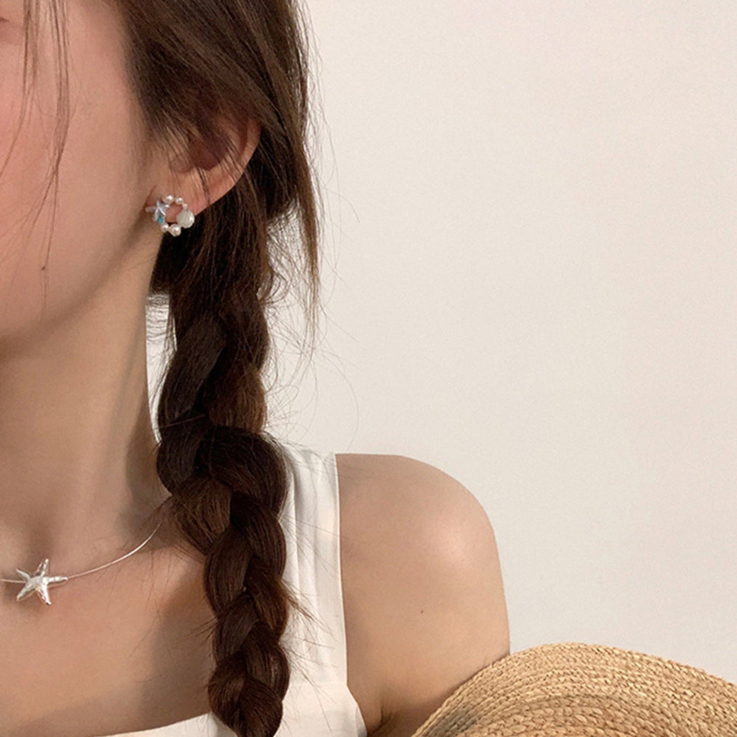 Starfish Seashell Pink Stud Earrings JLT12692