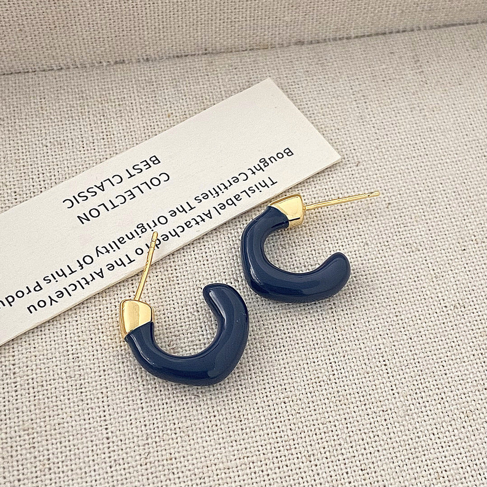 Stylecast Half Blue Hoop Earrings JLT12723