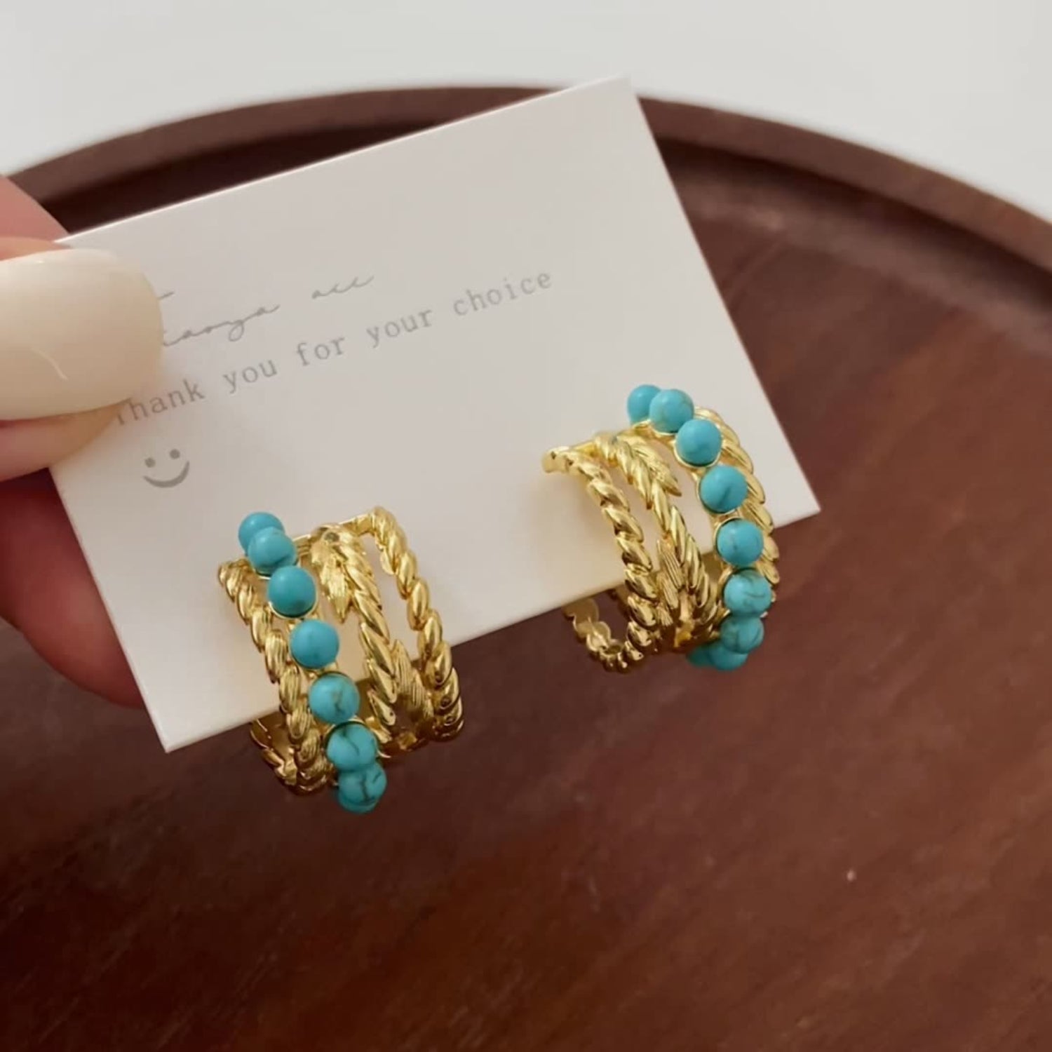 Western Circular Pearl Blue Stud Earrings JLT12734