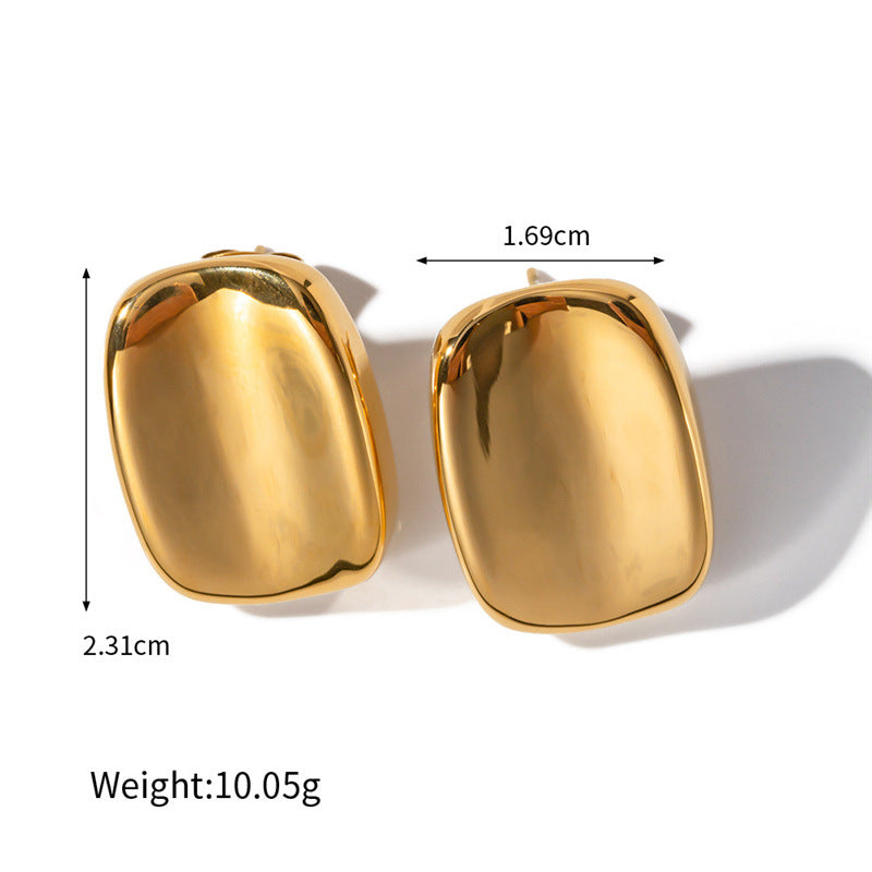 Chunky Gold Stud Earrings JLT12739