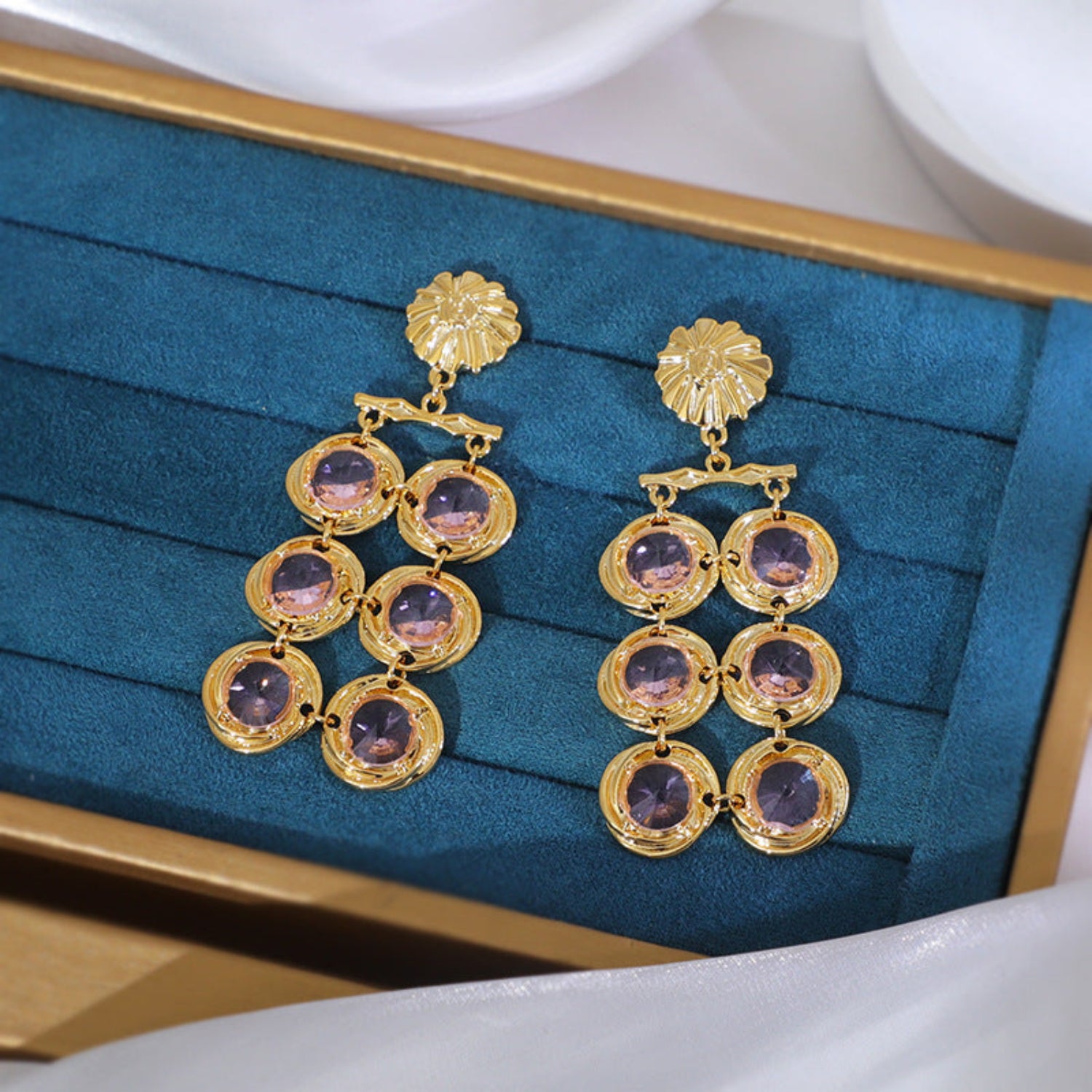 Elegant Hydro Quartz Pink Drop Earrings JLT12820