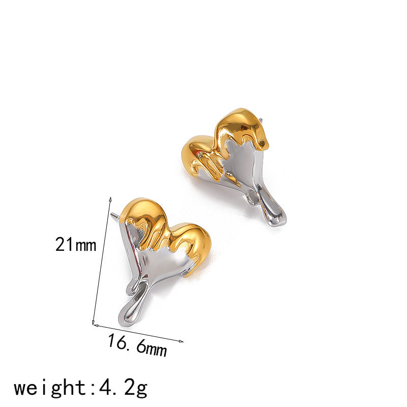 Dripping Heart Multicolor Pin Earrings JLT12838
