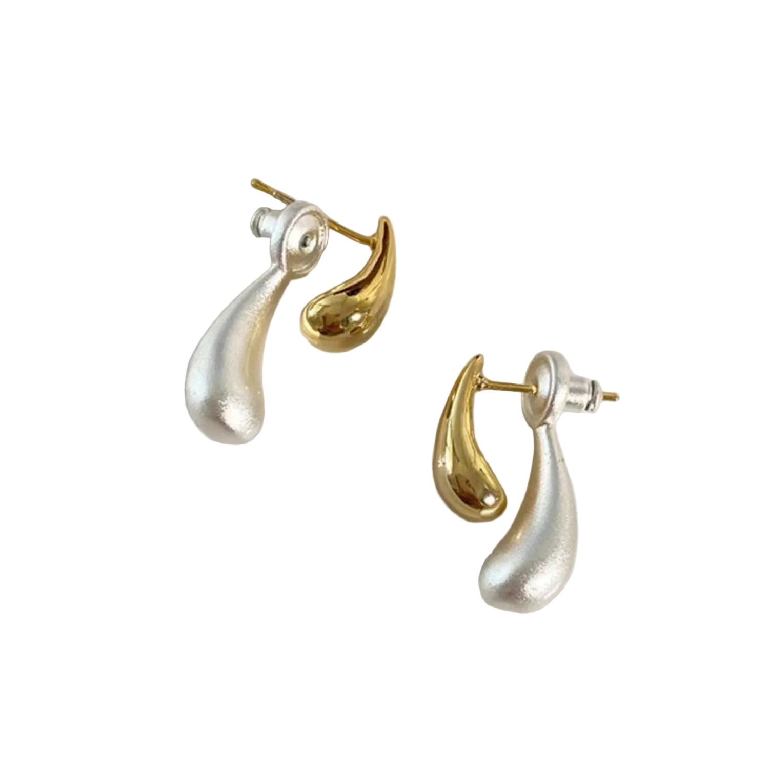 Dual Water Droplets Pin Earrings JLT12847