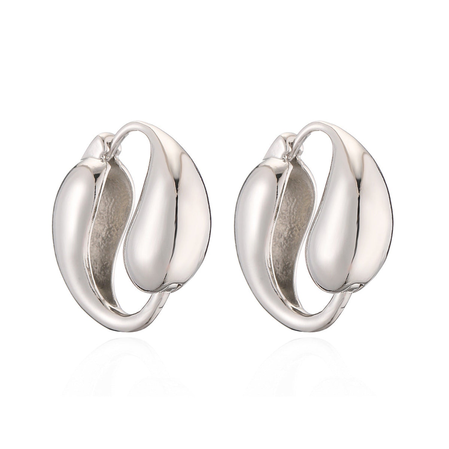 Dual Water Droplet Circulation Alloy Hoop Earrings JLT12860