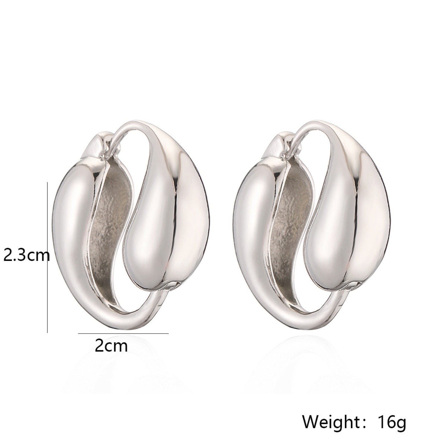 Dual Water Droplet Circulation Alloy Hoop Earrings JLT12860