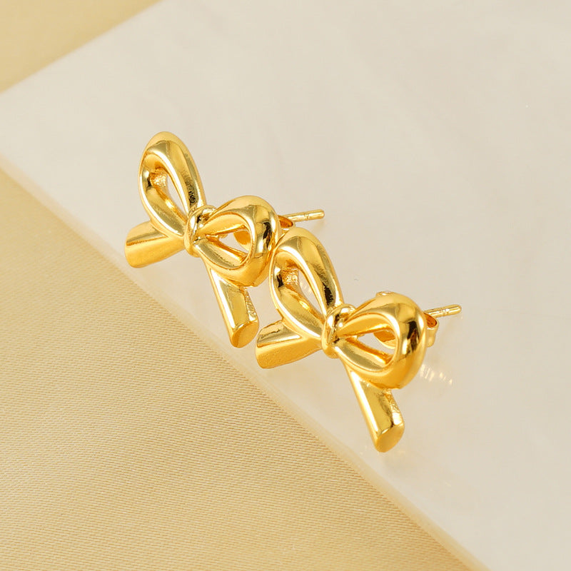 Classic Bow Of Elegance Gold Earring JLT12929