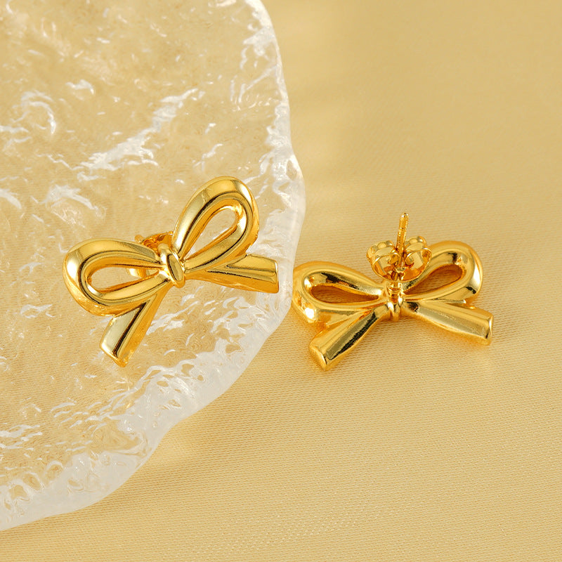 Classic Bow Of Elegance Gold Earring JLT12929