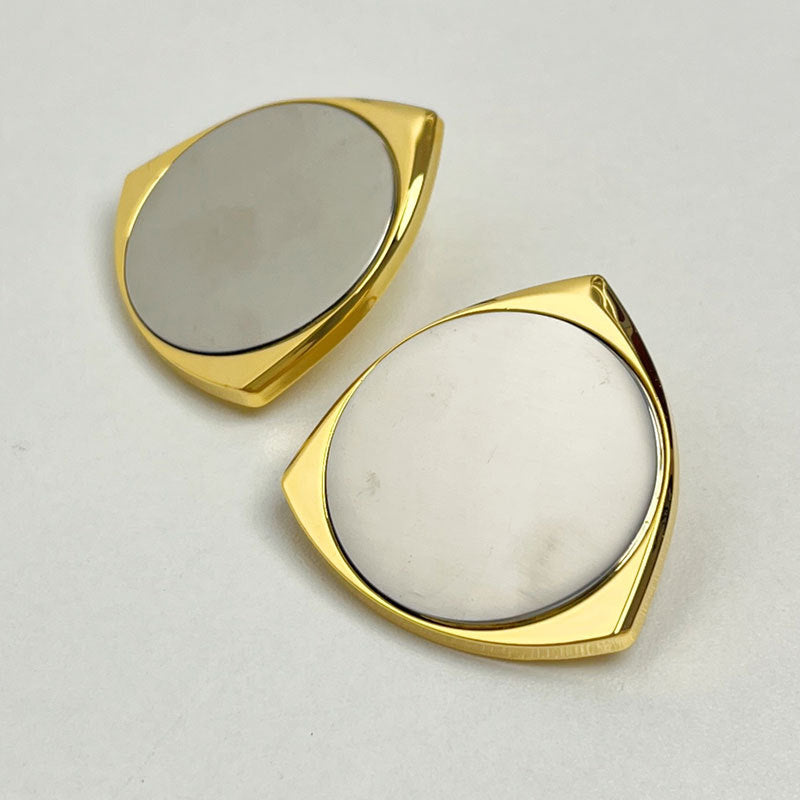 Geometric Style Triangle Stud Gold Earring JLT12959