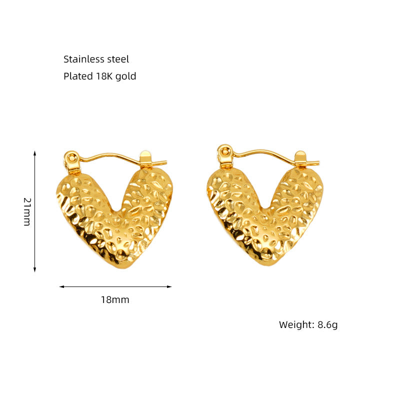 Heart Shaped Huggie Hoop Gold Earring JLT12979