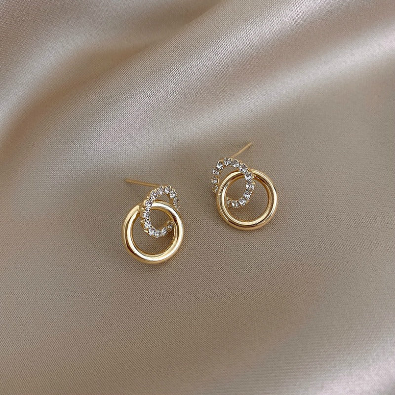 Concentric Double Circel Pin Earrings JLT13032