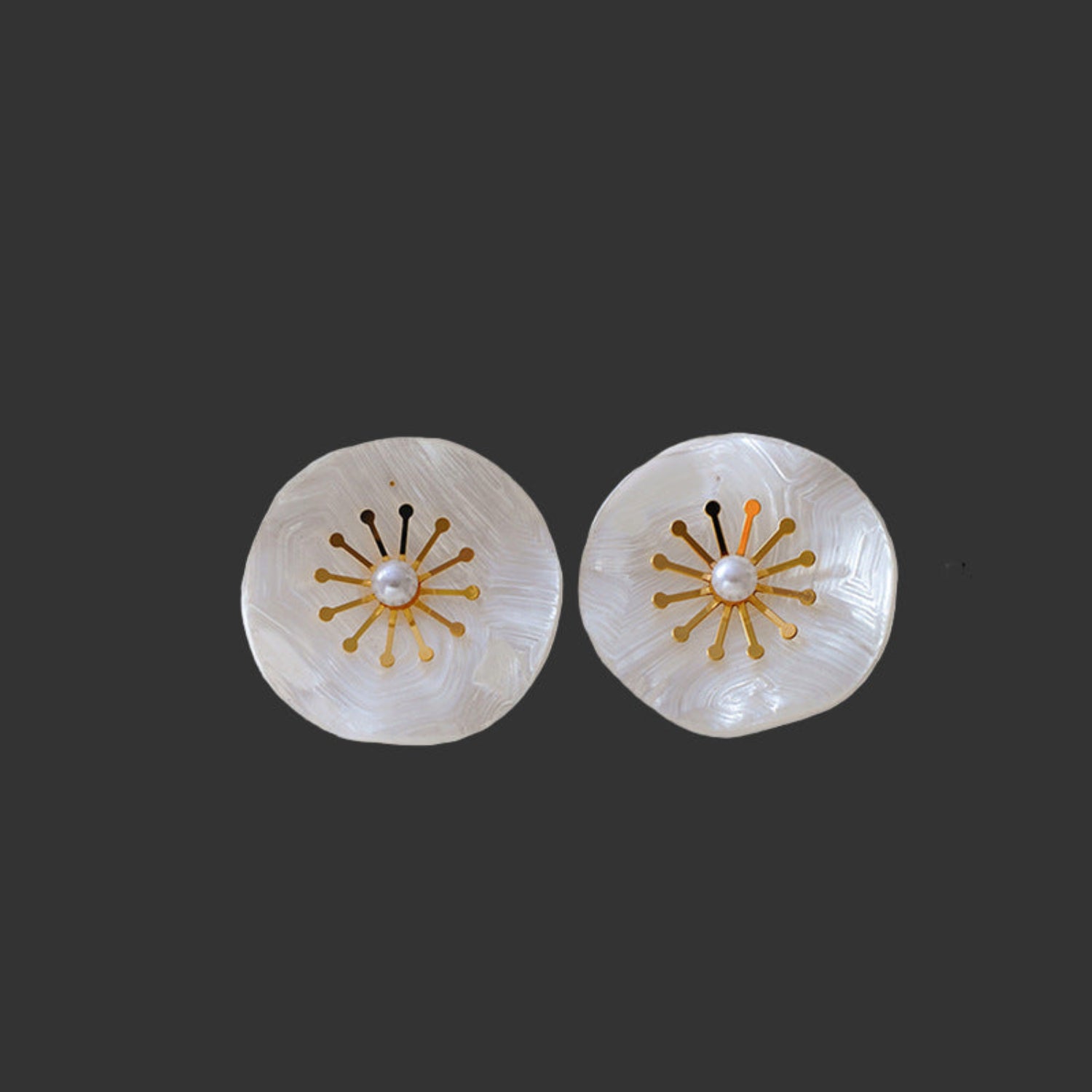 Delicate Bloom Earrings with Pearl and Gold Details JLT13053
