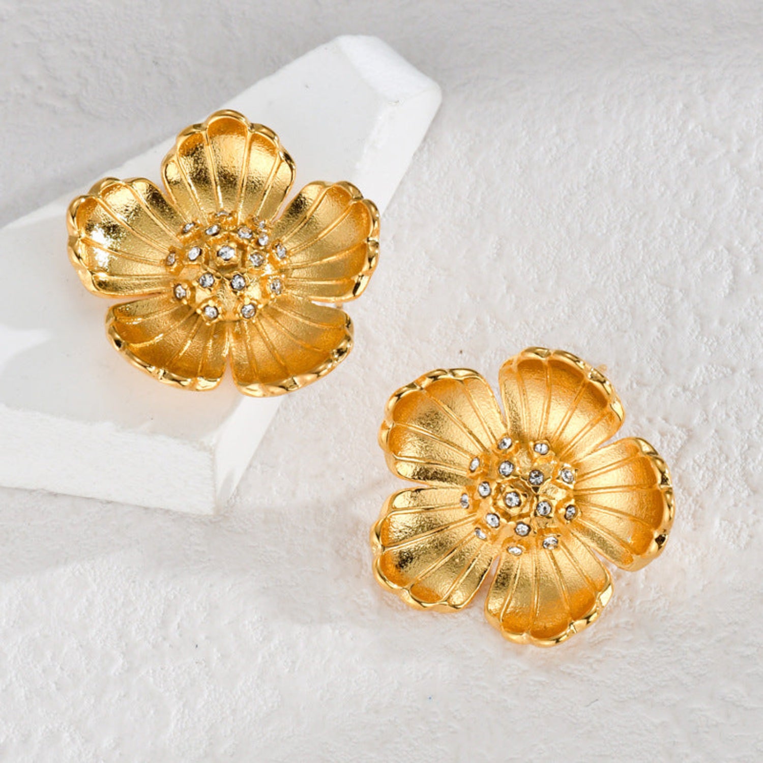 Radiant Golden Blossom Stud Earrings JLT13072