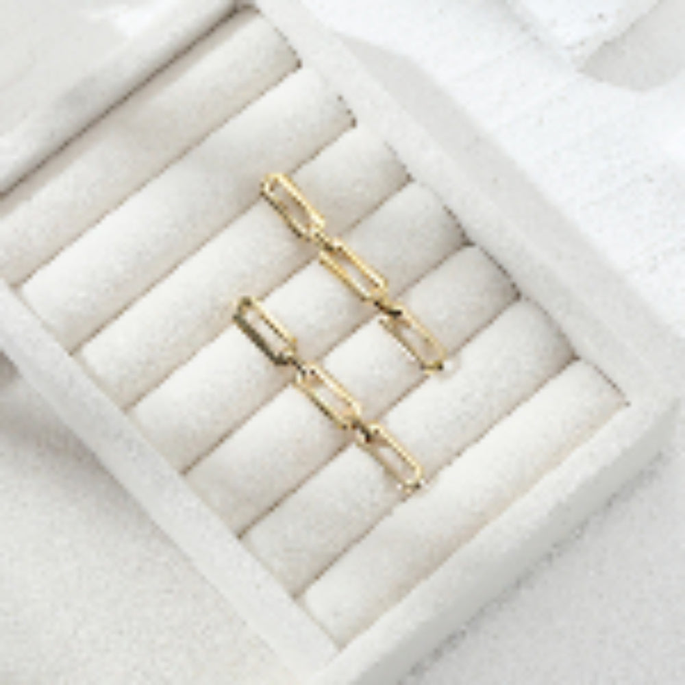 Sleek and Stylish Geometric Link drop Earrings JLT13073