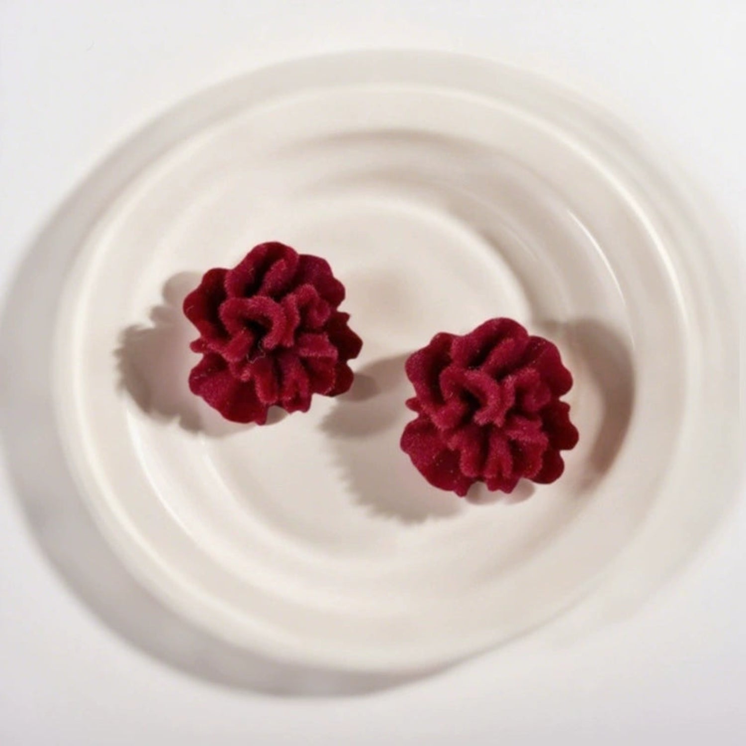 Velvet Red Rose Stud Earrings JLT13532