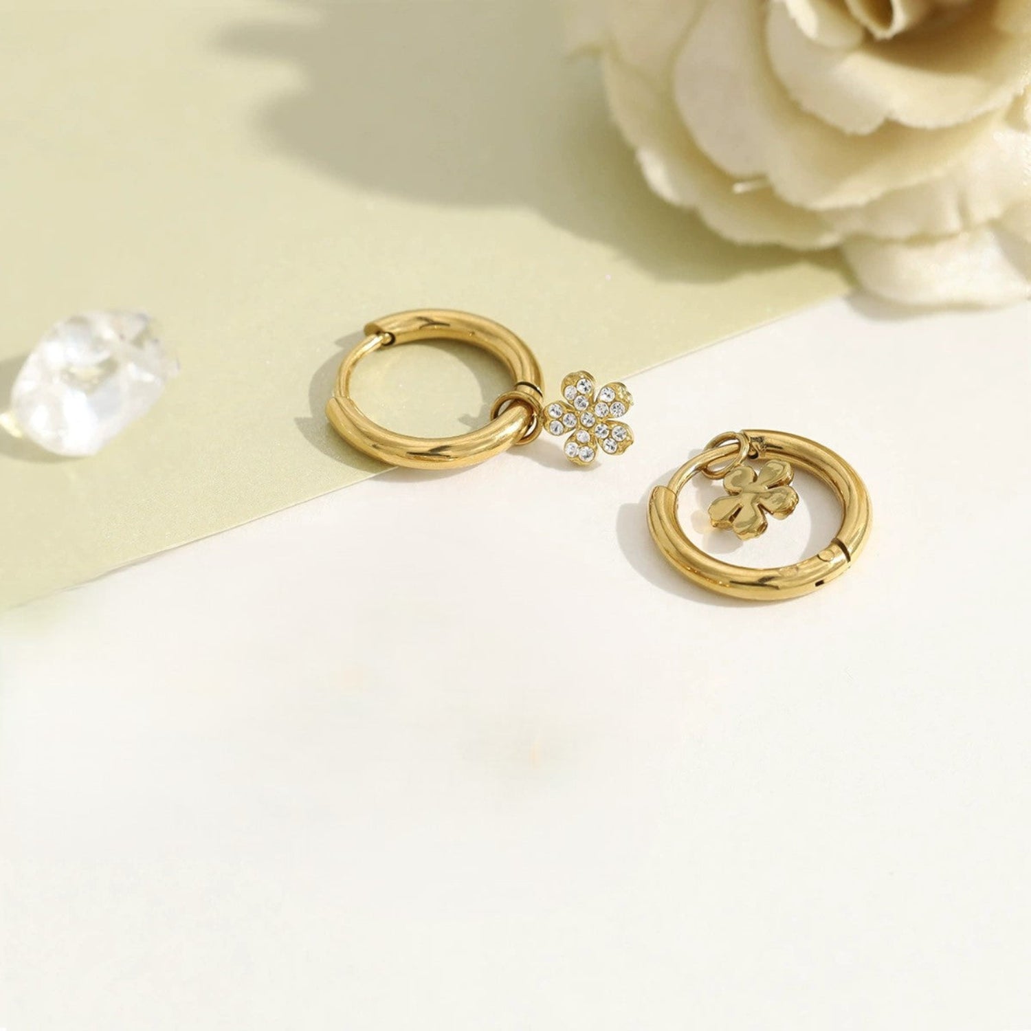 Gold Olive Branch Pearl Earrings JLT13590