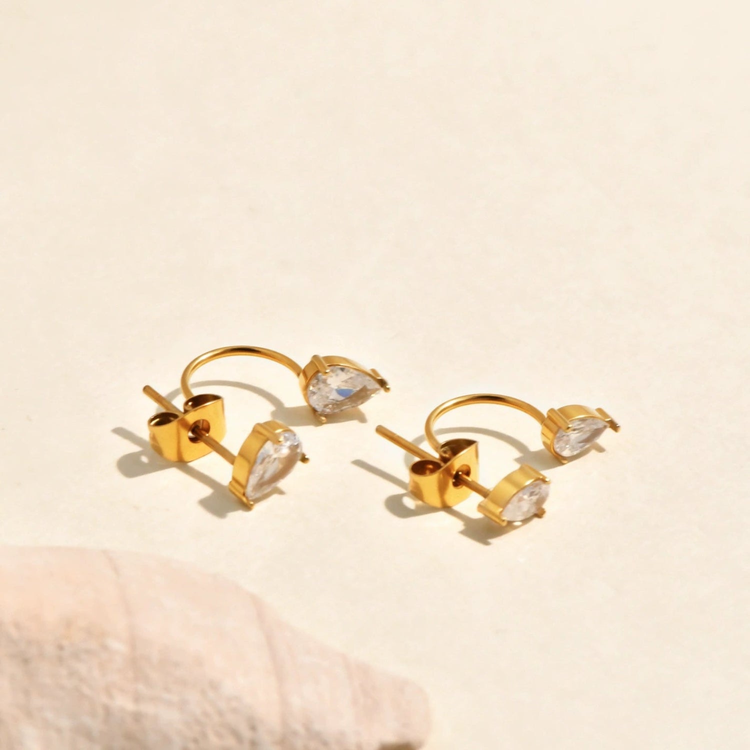 Gold Pear Cut Double Studs JLT13591