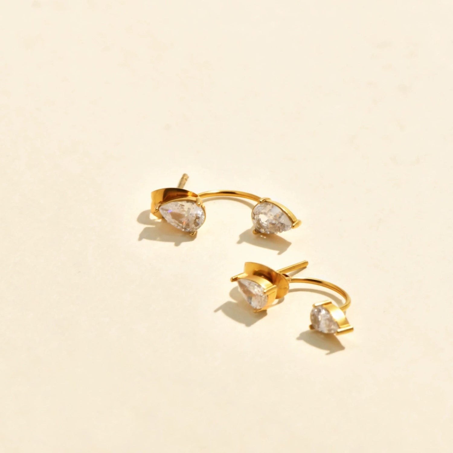 Gold Pear Cut Double Studs JLT13591