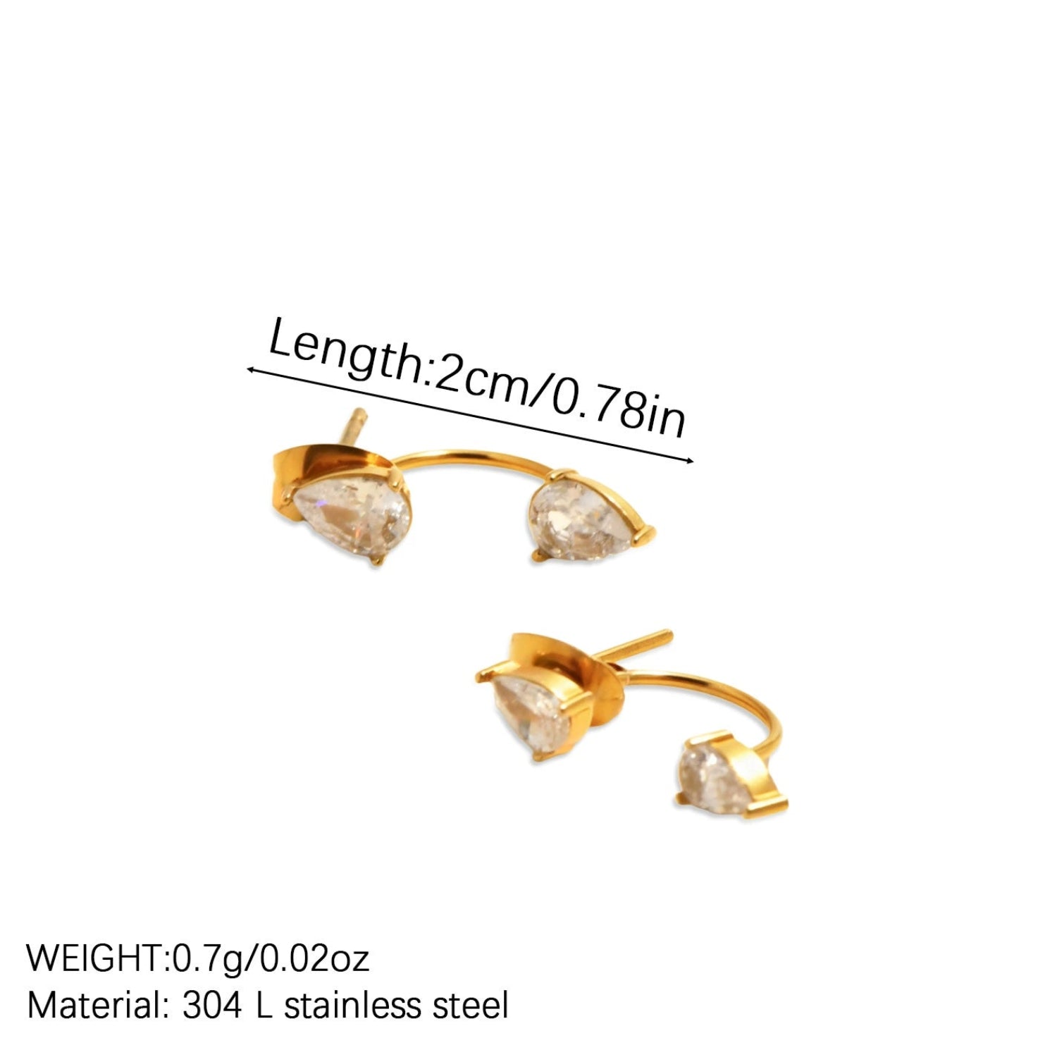 Gold Pear Cut Double Studs JLT13591