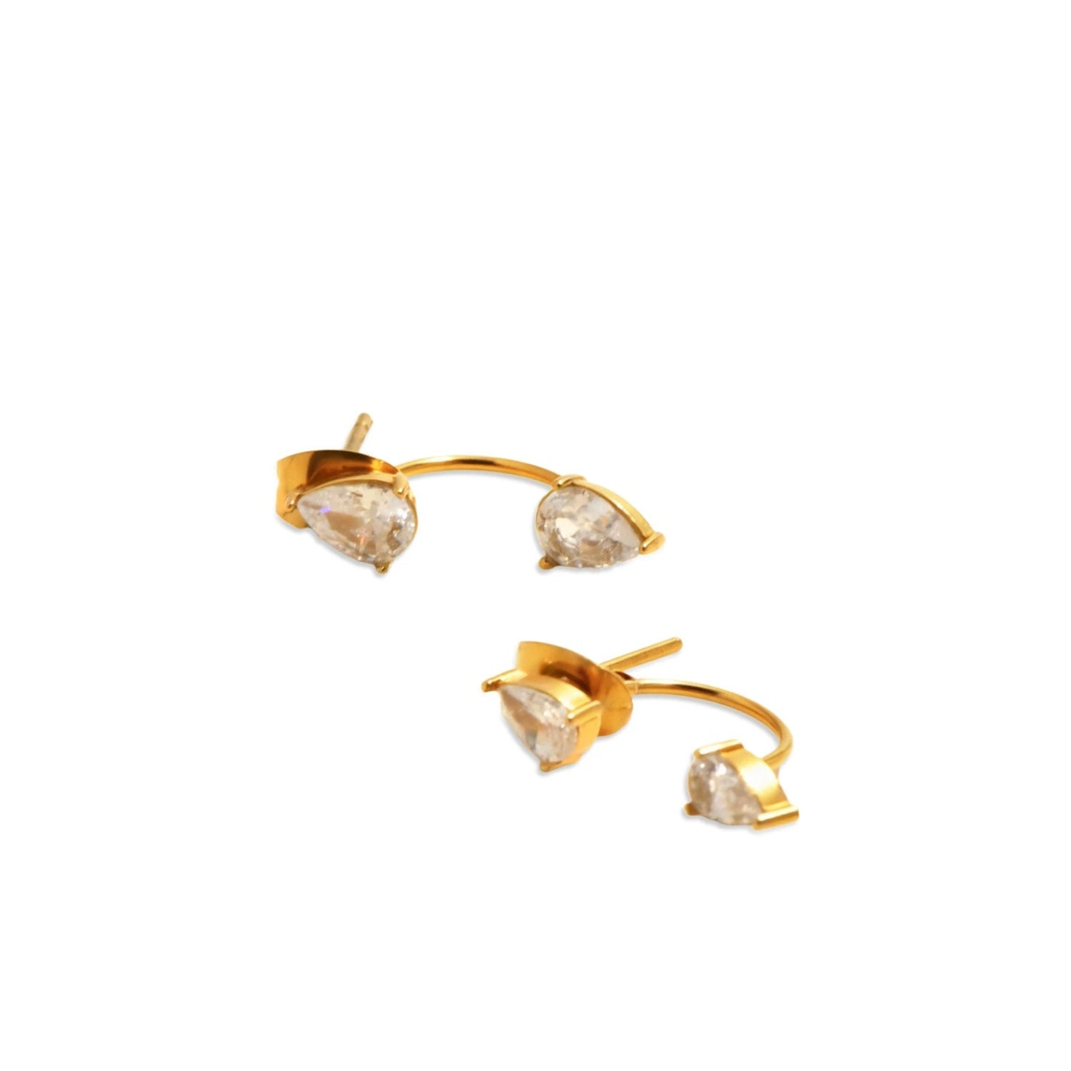 Gold Pear Cut Double Studs JLT13591