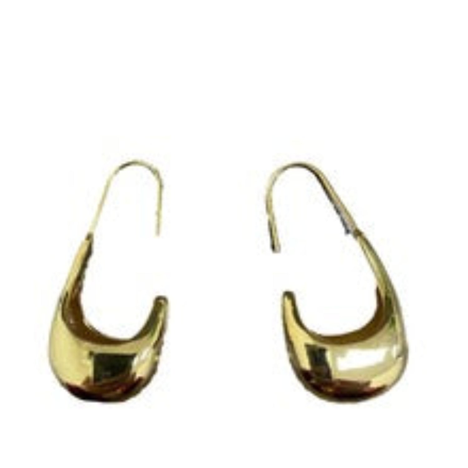 Gold Sculptural Crescent Hoop Earrings JLT13593