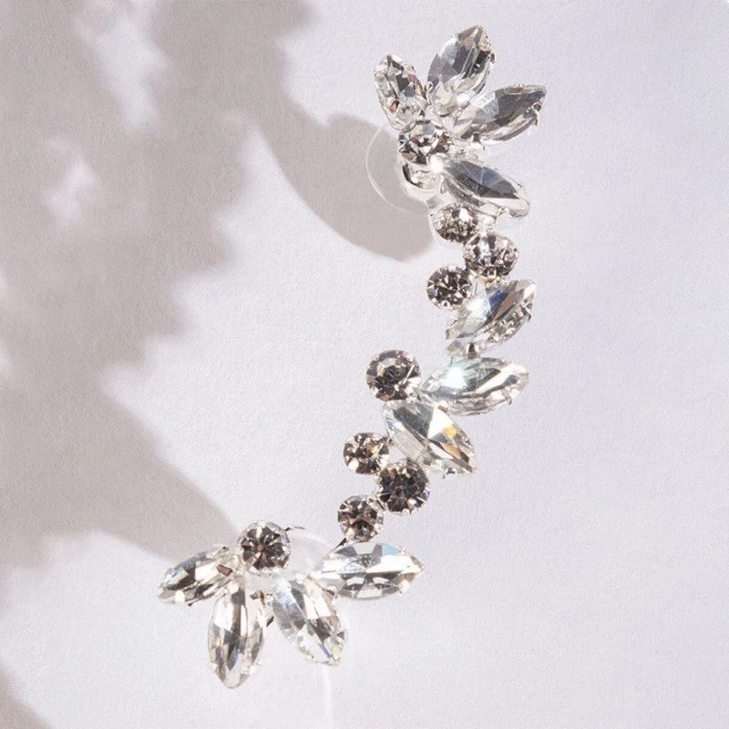Sparkling Crystal Leaf Ear Climbers JLT13671