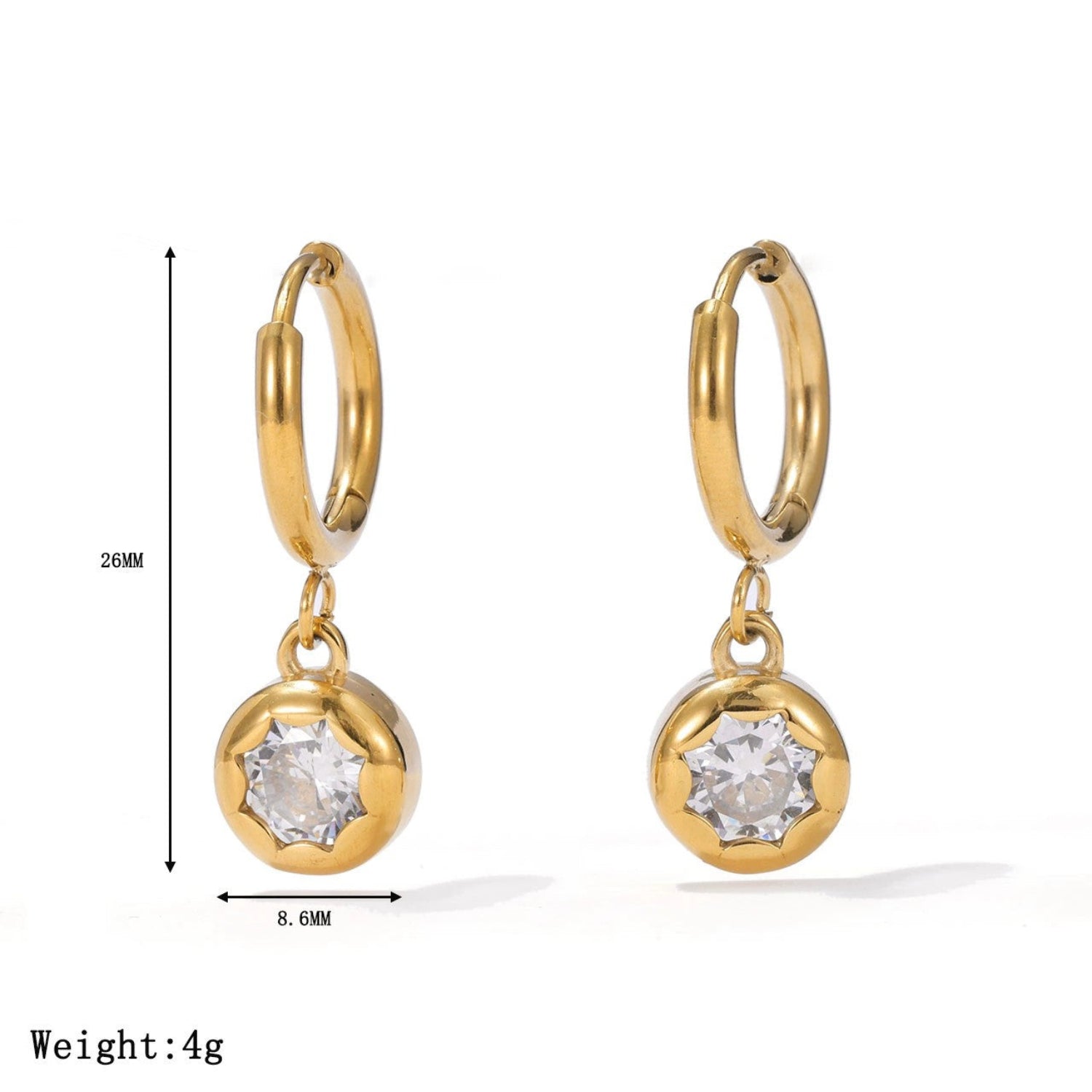 Gold Huggie Crystal Charm Earrings JLT13697