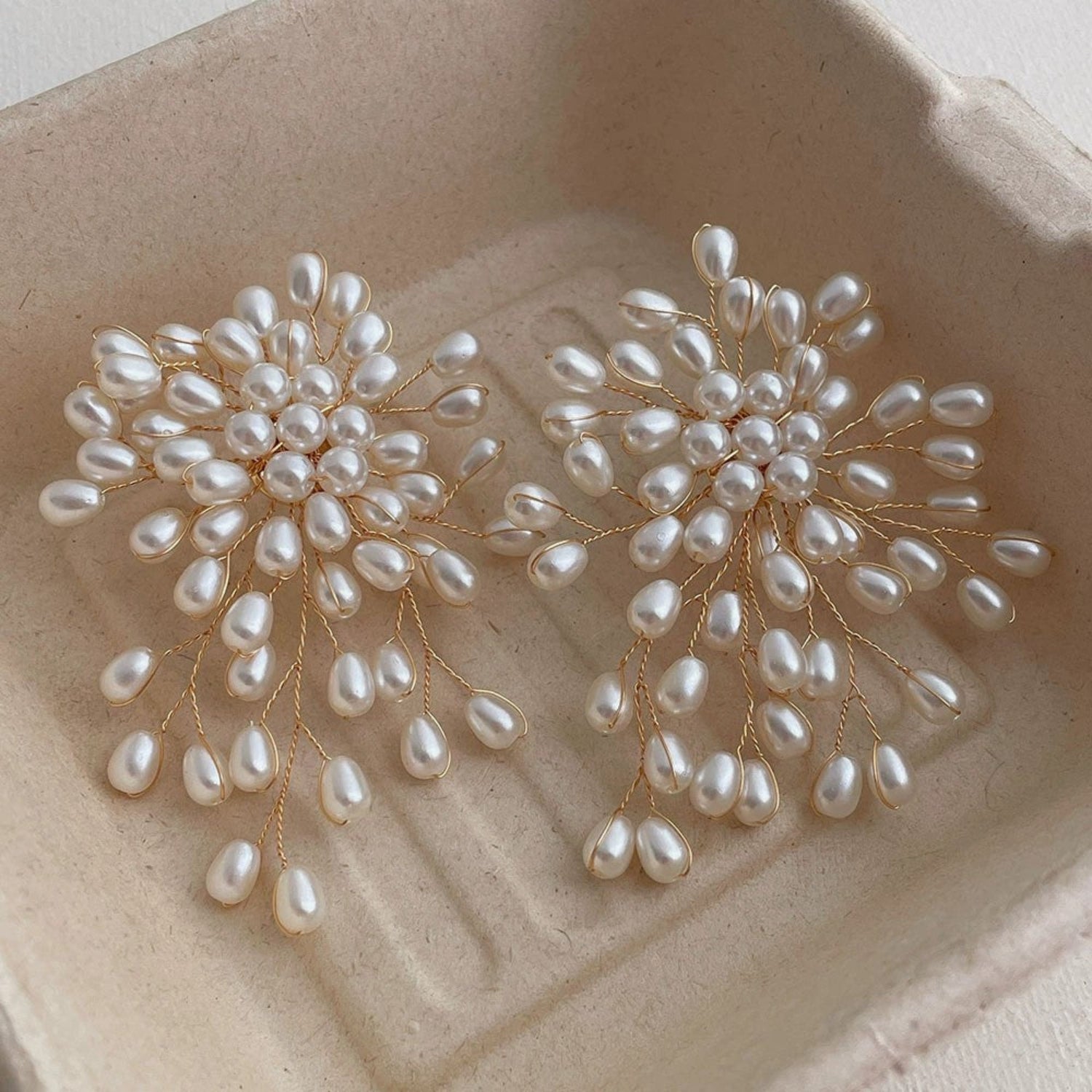 Intricate Wired Pearl Cluster Earrings JLT13701