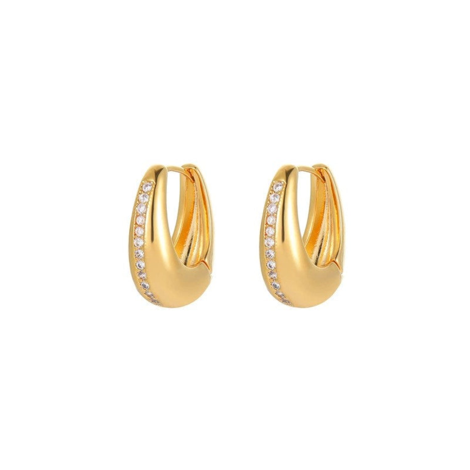 Gold Crystal Pavé Teardrop Hoops JLT13718
