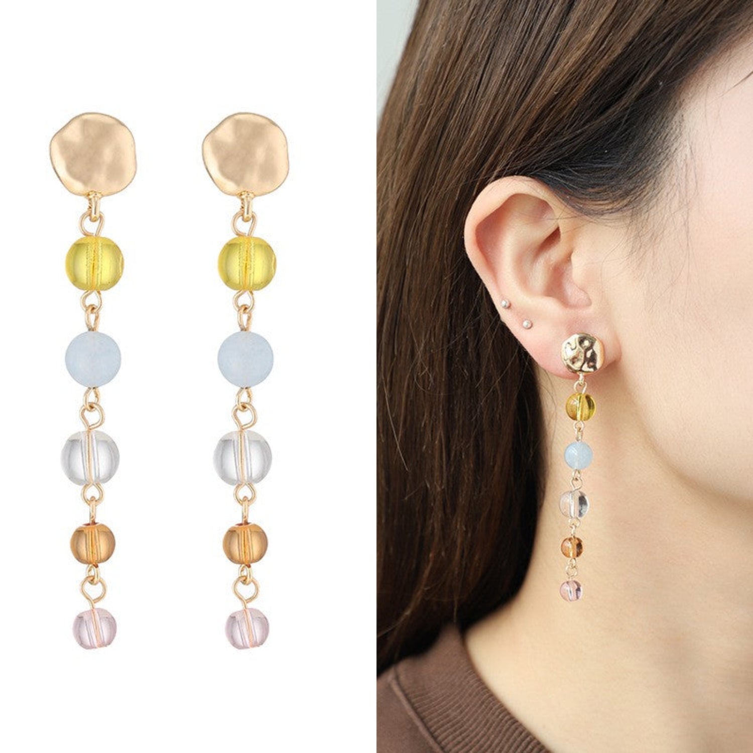 Minimalist Gold Hollow Drop Earrings JLT13721