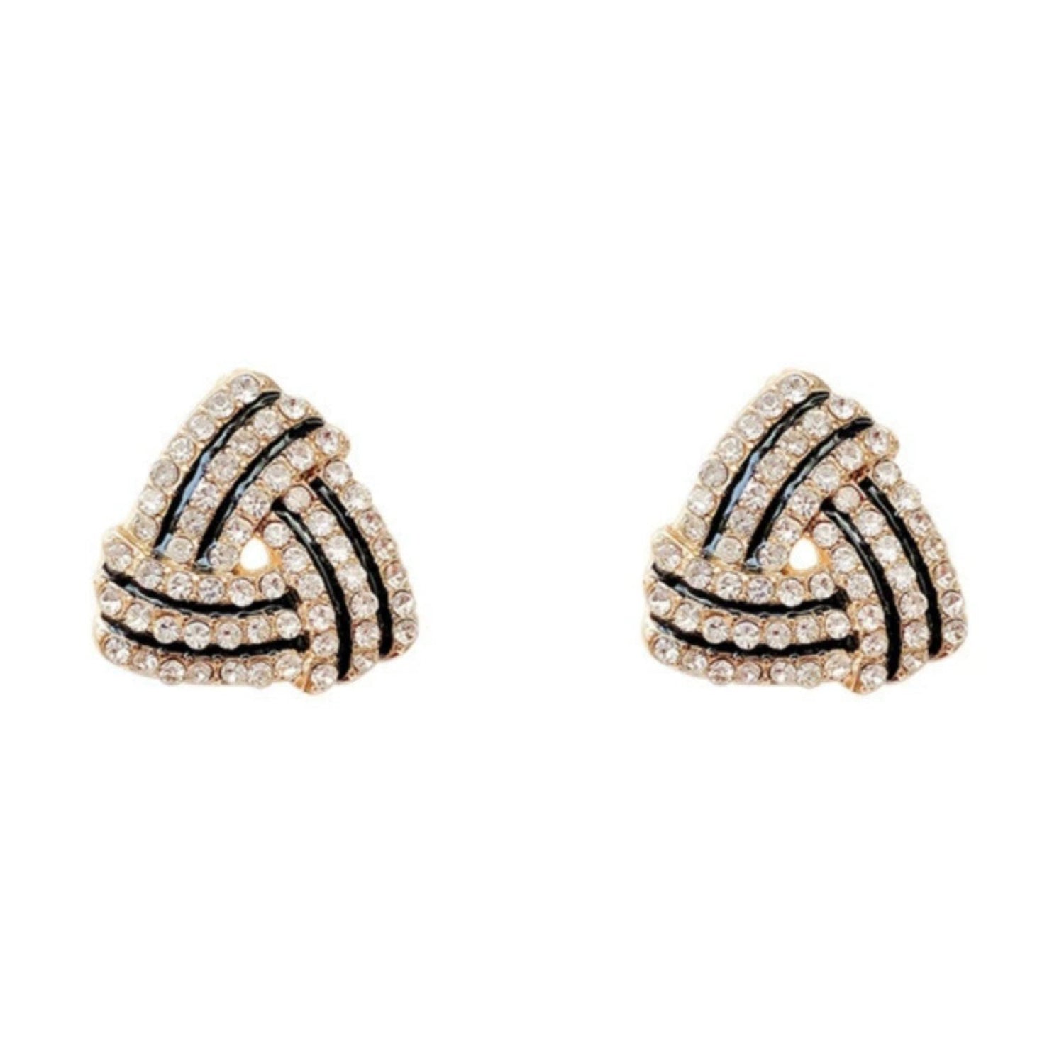 Triangular Crystal Pave Stud Earrings JLT13739