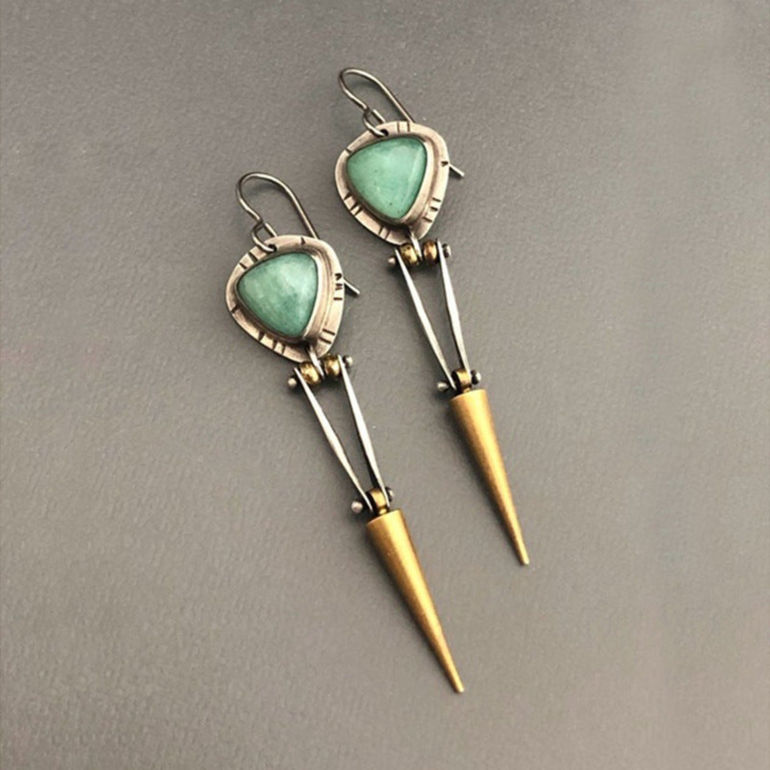Turquoise Mixed Metal Spike Drops JLT13751