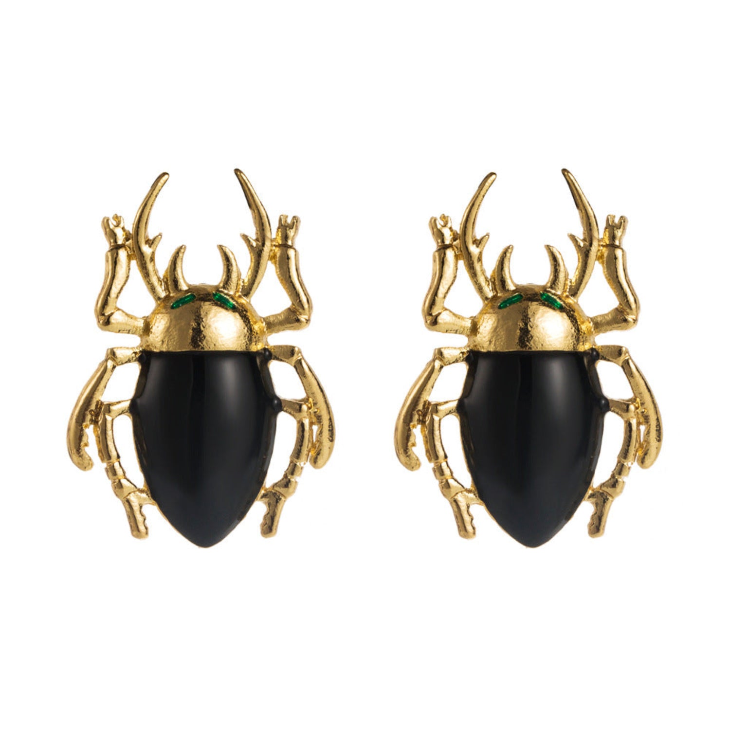 Black Enamel Stag Beetle Studs JLT13752