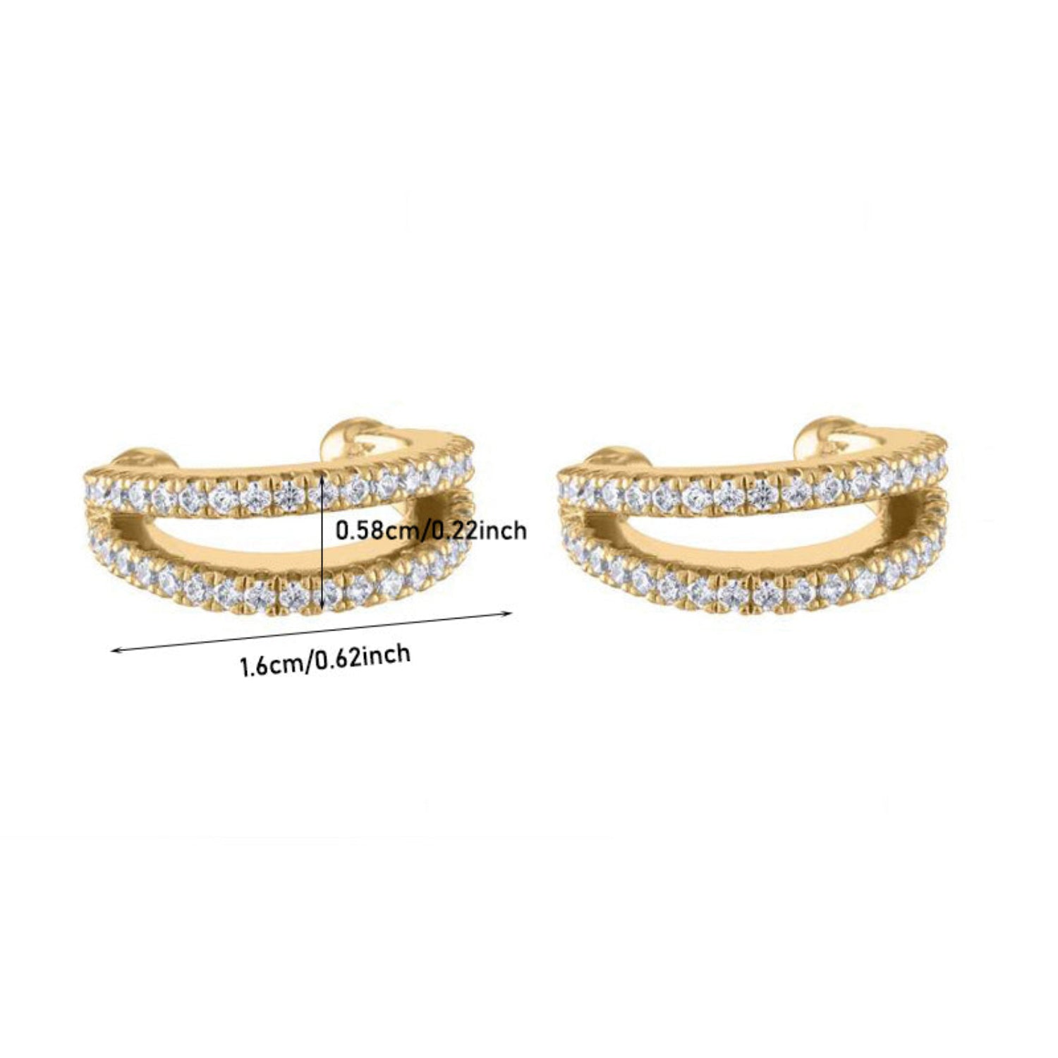 Gold Pave Crystal Ear Cuffs JLT13764