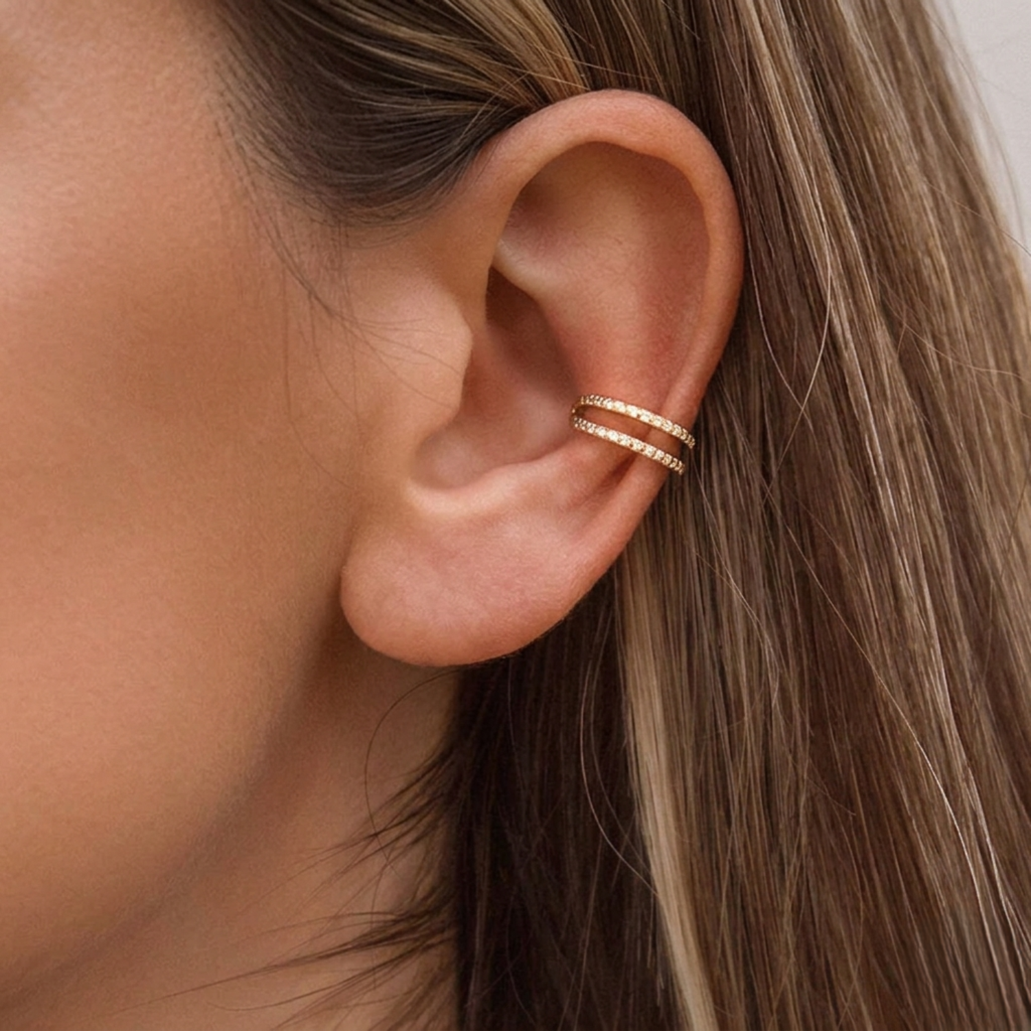 Gold Pave Crystal Ear Cuffs JLT13764