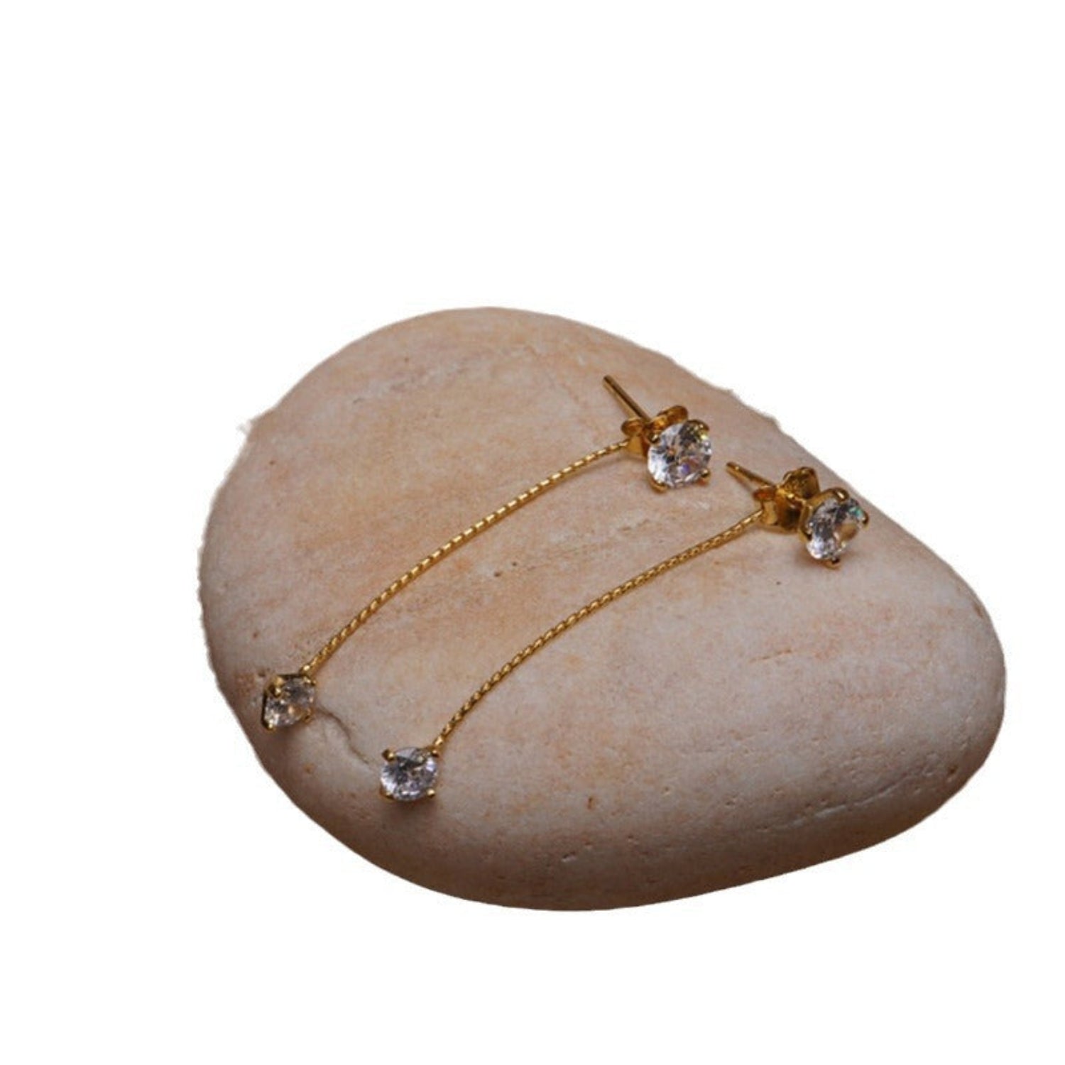 Gold Sparkling Crystal Drop Earrings JLT13782
