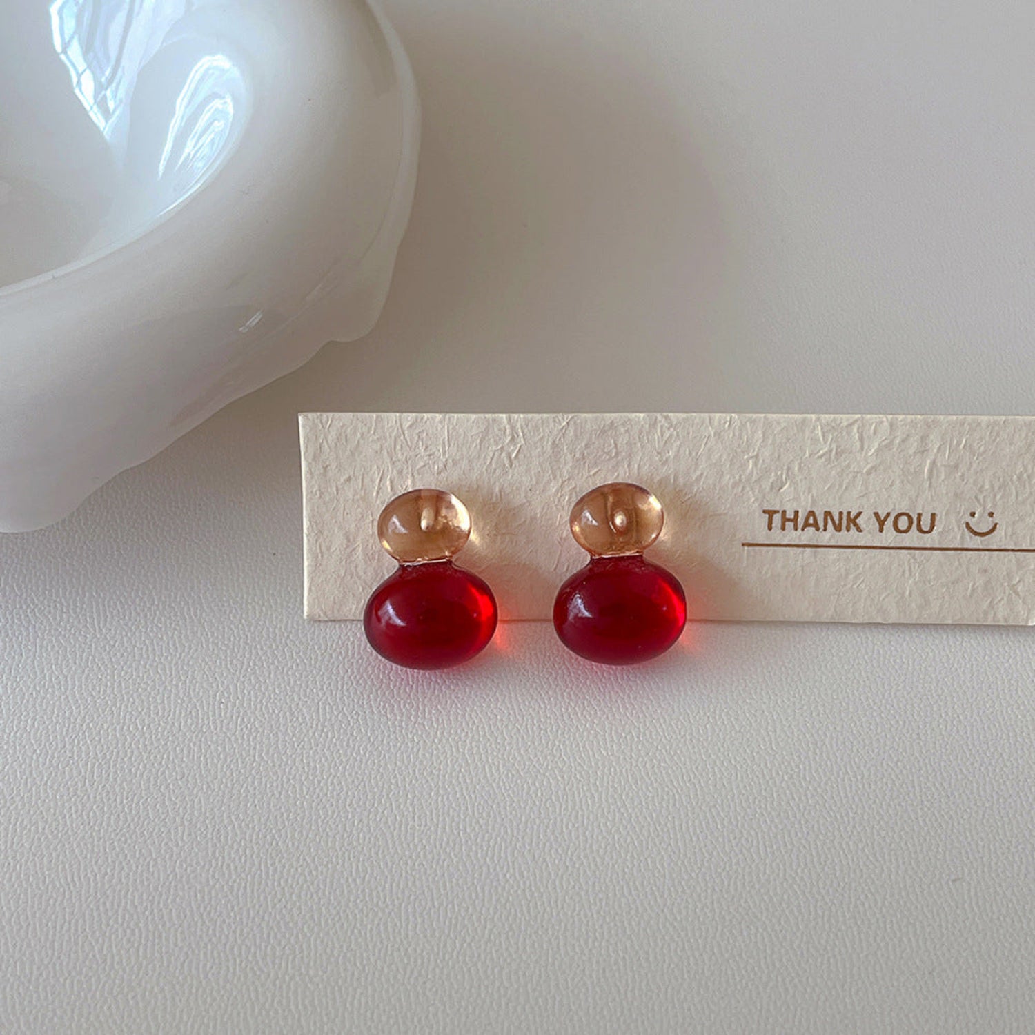 Red and Amber Resin Earrings JLT13790