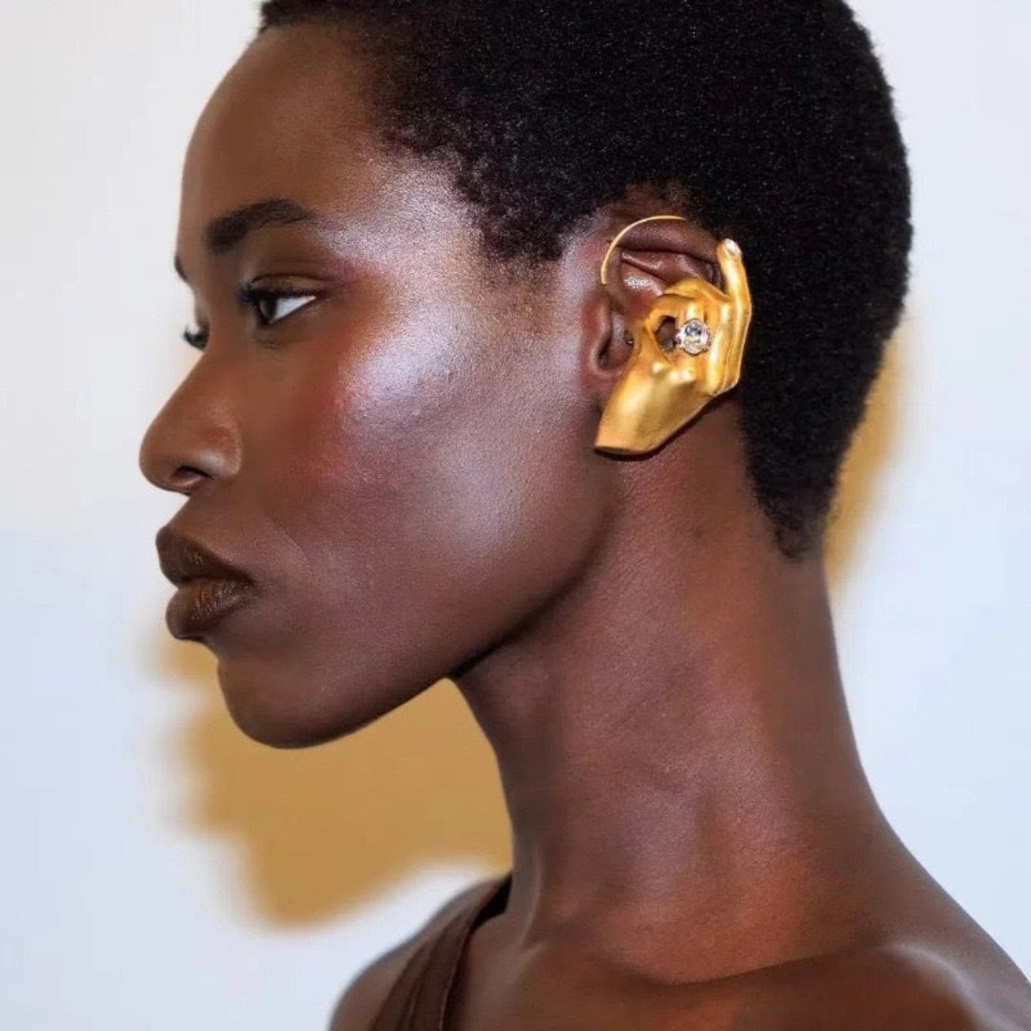 Gold Middle Finger Hoop Earring JLT13796